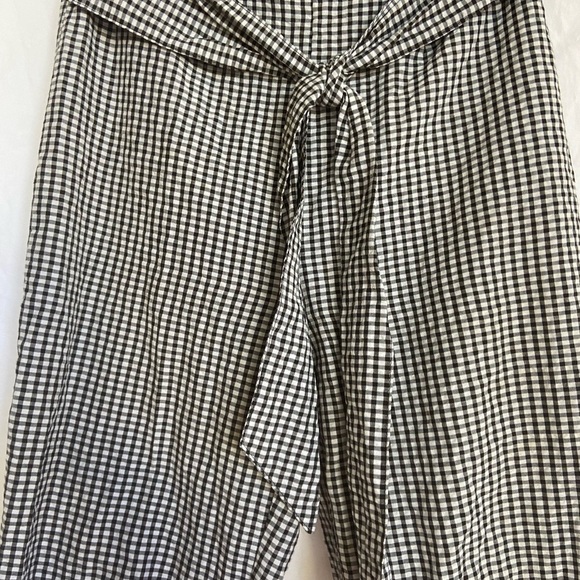 Free People Checkered Pant with Tie and Zipper Size 2 - Picture 8 of 11
